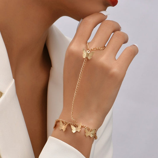 Creative Ring Connecting Finger Love Chain Bracelet