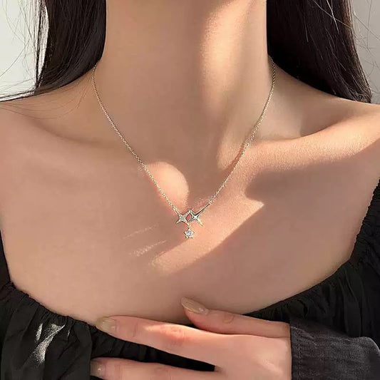 Starry Zircon Necklace For Women Niche Edgy And Cool-Girl Style