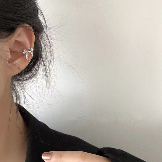 Cool Style Fashionable Stylish All-match Earrings Silver Bow