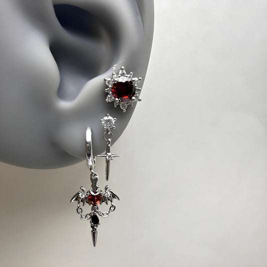 Zircon Cross Earrings With A Niche Design-forward Snowflake Earring