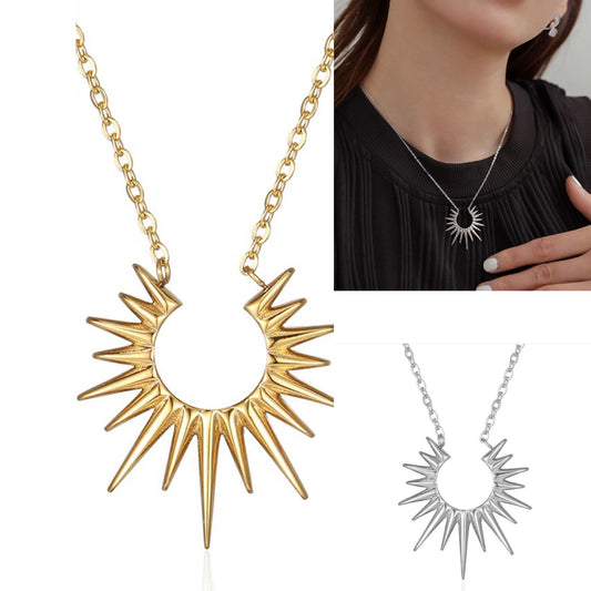 European And American SUNFLOWER Necklace Retro With Opening Clavicle Chain