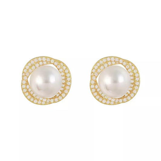 Pearl Earrings Simple Elegance Retro Ear Silver Needle