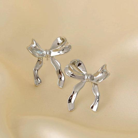 Cool Style Fashionable Stylish All-match Earrings Silver Bow